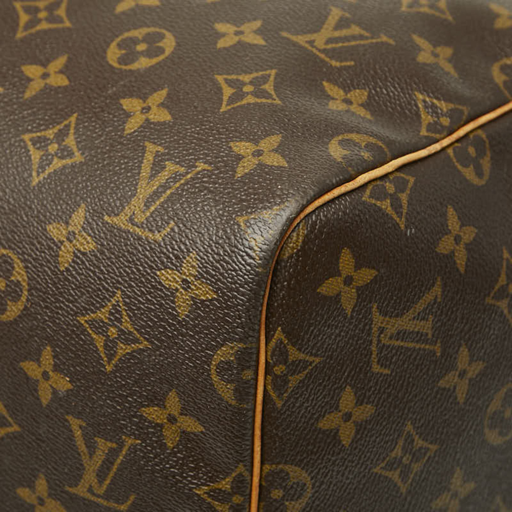 LOUIS VUITTON Brown Monogram Leather Keepall 55 Boston Bag - Picture 7 of 14